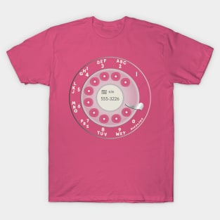 Pink Retro Rotary Phone Dial T-Shirt